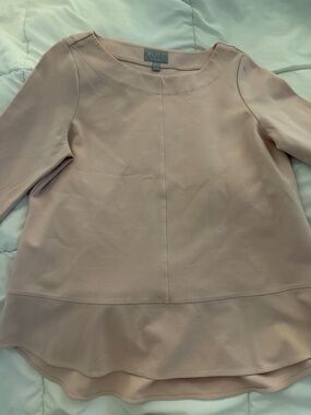Pur Women's Dusty Blush Peplum Long Sleeve Tunic